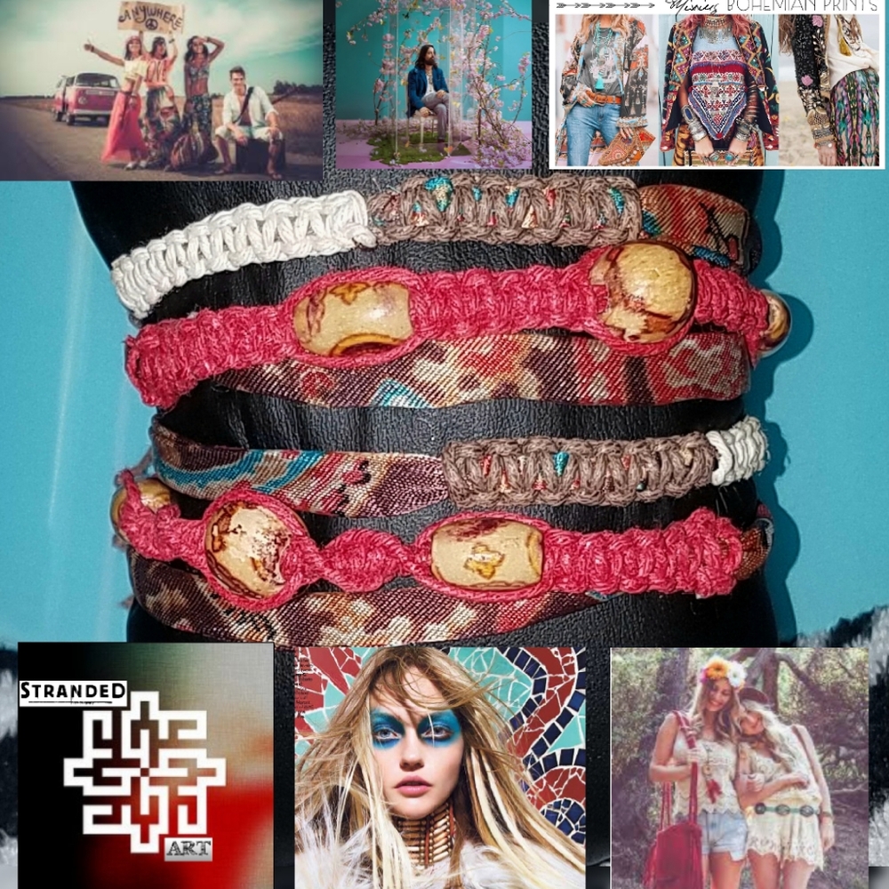 HANDMADE New One of a Kind 4in1 Festival Wrap Bracelet, Anklet, Necklace, Hair